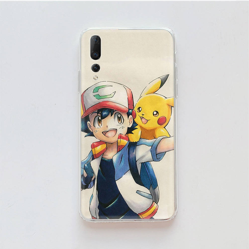 Transparent Case for Samsung A04 A14 A23 M33 M53 Realme 10 9 C35 C55 VIVO X80 Infinix Hot 30 Note 11 Tecno Spark 8P Pro P-34 Pokemon Pikachu