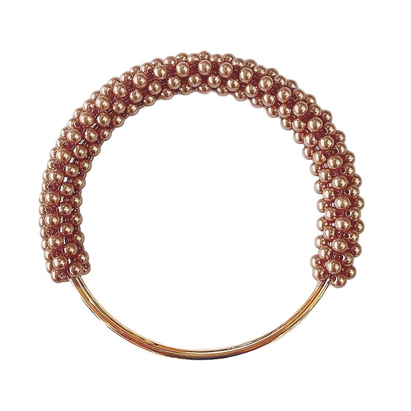 

Элегантная плетеная ручка для сумки с жемчугом и железным кольцом