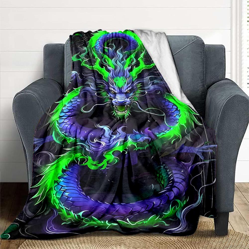 1PC Dragon Artwork Blanket, Throw For Sofa, Bed, Travel, Printing Blanket With Soft And Warm Fabric yy250918135