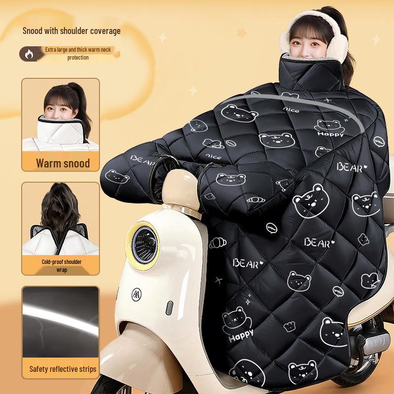 Universal All-Season Windproof Electric Vehicle Windshield with Thick Winter Fleece