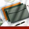 1PC Fashion A4 Leather Document Bag High-end Document Bag Information Bag Waterproof Business Office Snap Buckle Thickened Storage Bag