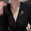 Bouquet Brooch Artistic Vase Shape Lightweight Alloy Insert Real Dried Flowers Decorative Brooch Wearable Flower Accessory