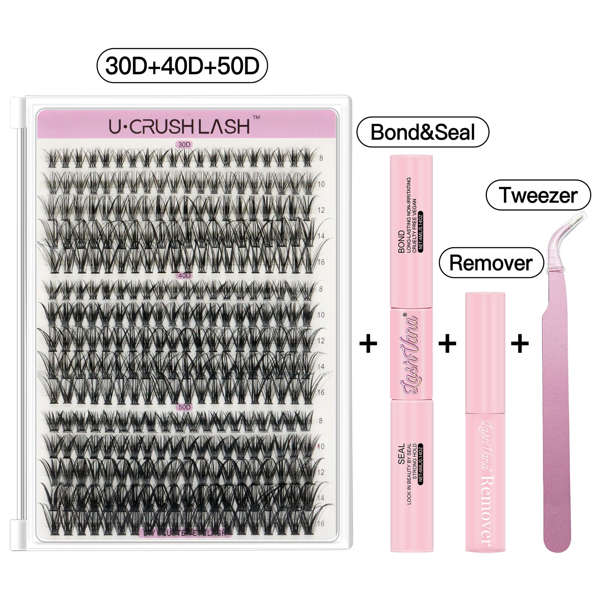

Набор ресниц-пучков для самостоятельного наращивания - D-изгиб, большая емкость, накладные ресницы в европейском и американском стиле