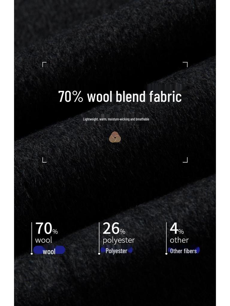 Herren Mittellanger Doppelseitiger Kaschmirwollmantel - Herbst/Winter Verdickter Papas Leichter Business-Übermantel