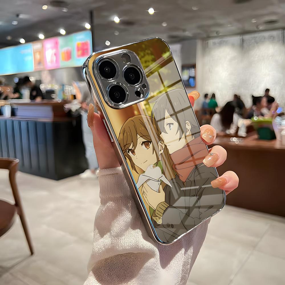 Anime Horimiya Phone Case For IPhone 17 Pro Max 15 Pro 16 14 Plus 12 13 Mini 11 Pro Shockproof Electroplated Glass Cover