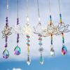 Decoration Rhinestone Hanging Hollow Crystal Lotus Pendant Glass Sun Catcher  Outdoor Indoor