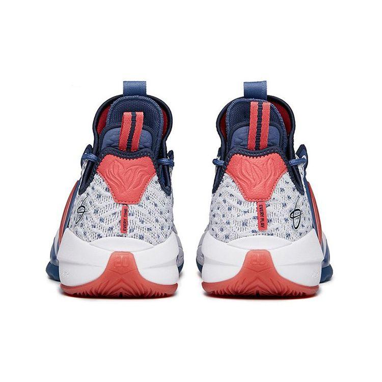 Anta GH2 Go Hard Cushioning Non-Slip Durable Low-Top Basketball Shoes Men Basketball Shoes White Blue Red 112131103-1