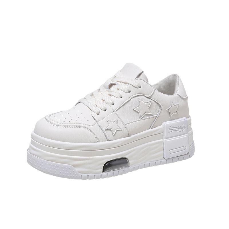 Thick-soled Star Muffin Casual Shoes Women's Spring and Summer New Small Man Height Increase Versatile White Shoe Board