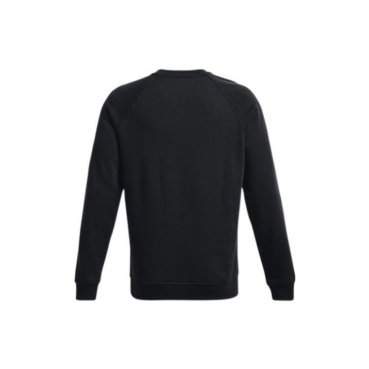 Under Armour Solid Color Letter Print Crew Neck Pullover Sweatshirt Men Tops Black 1373837-001