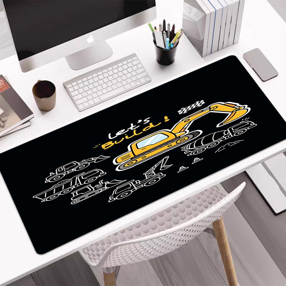 excavator Theme Mouse Pad, Non Slip Rubber Base, Multifunctional Office & Home Decor, Perfect for Workspace Personalization.
