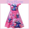 Rochie Pijama Prințesă Stitch pentru Fete din Amestec de Bumbac pentru Copii