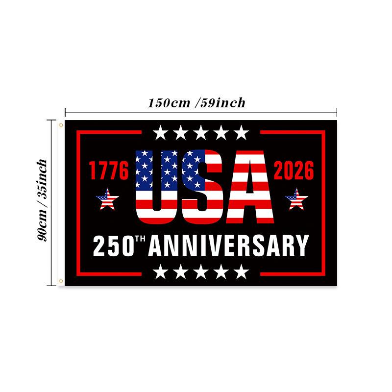 Bandiera Commemorativa del 250° Anniversario della Nascita dell'America Striscione Patriottico USA per il Giorno dell'Indipendenza Regalo da Collezione Storica 90x150cm