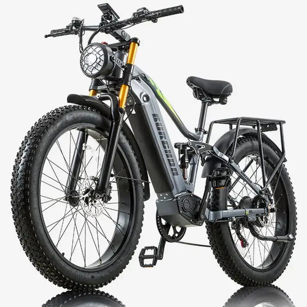 Elektrické kolo Burchad Rx80 2x 750W Motor 26" Tlusté Pneumatiky Plně Odpružené Elektrické Kolo pro Dospělé 48V 20Ah Dvojité Kotoučové Brzdy 7 Rychlostí Maximální Zatížení 150 kg