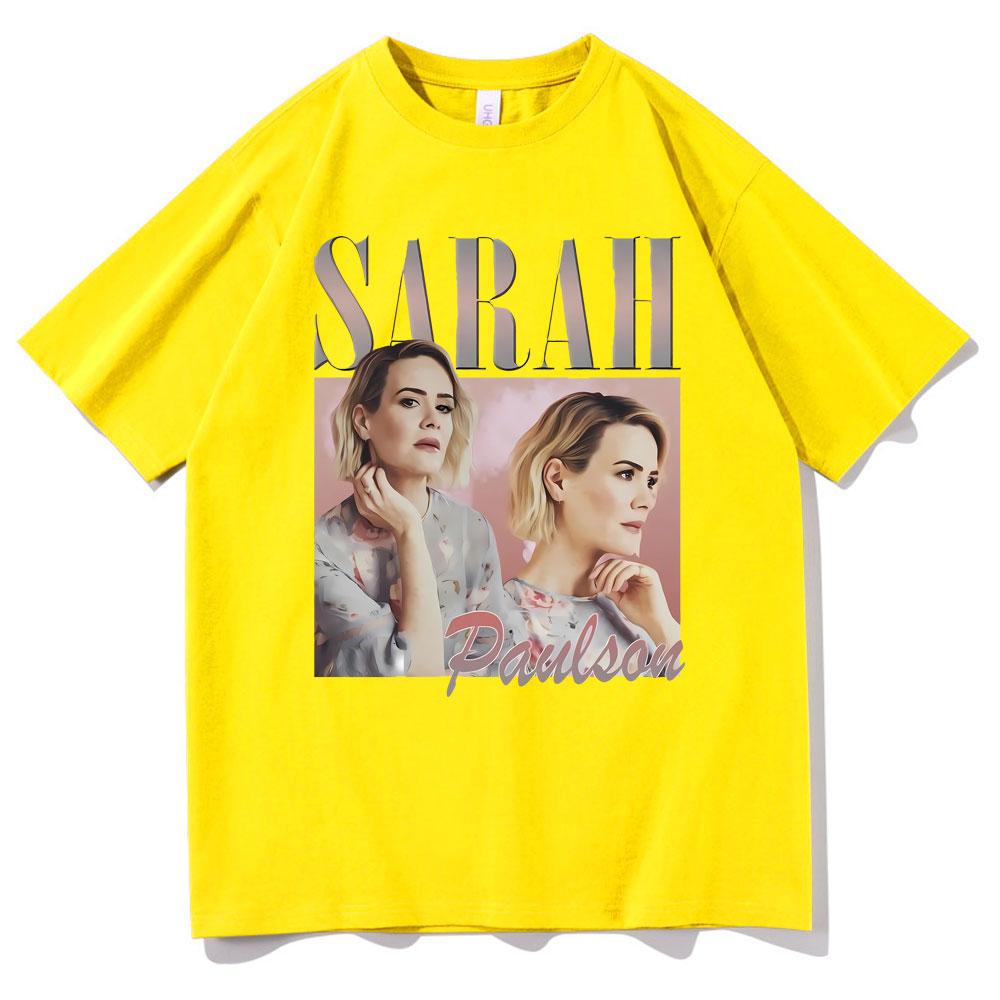 Sarah Paulson Graphic Tshirt Unisexs Casual Cotton Short Sleeve Tees Unisex Women Hip Hop Oversized Tshirt Male 90s Vintage T Shirts