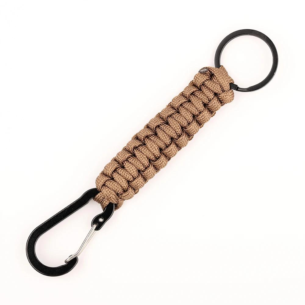 Paracord Keychain Carabiner Clip Military Braided Cord Rope Lanyard Emergency Knot Outdoor Survival Tools For Keys/Men/Women