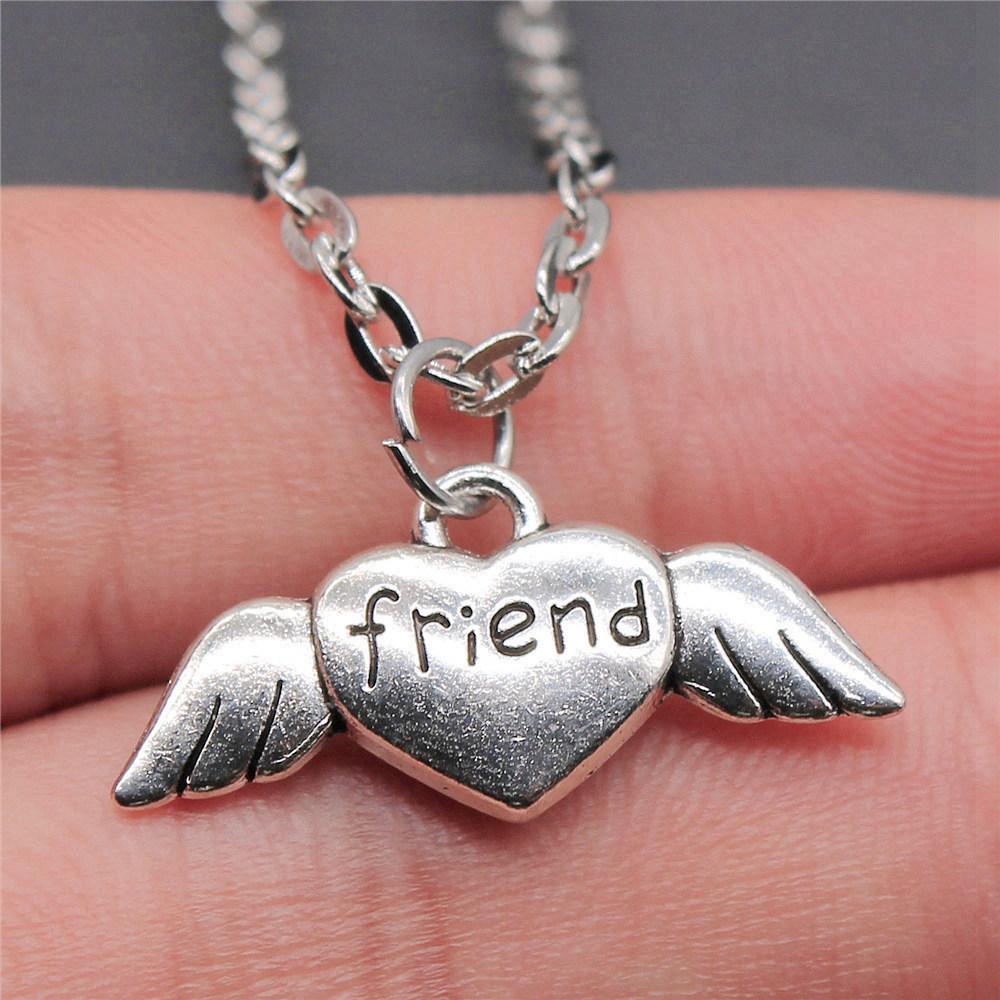 I Love Best Friends Letter Tags Pendant Antique Bronze Metal Girls Choker Necklace Hot Sale Gift