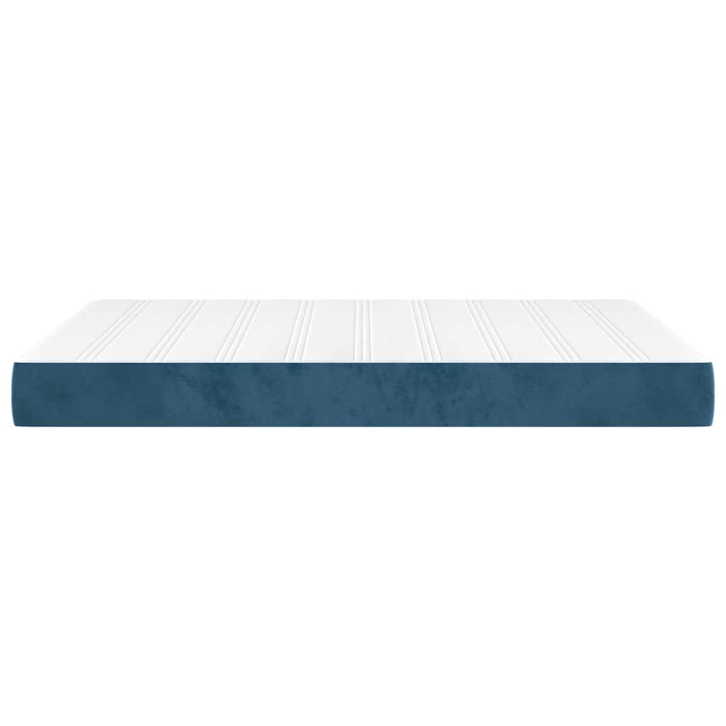 Pocket Spring Mattress Medium Firmness Dark Blue 140 x 210 x 20 cm Velvet