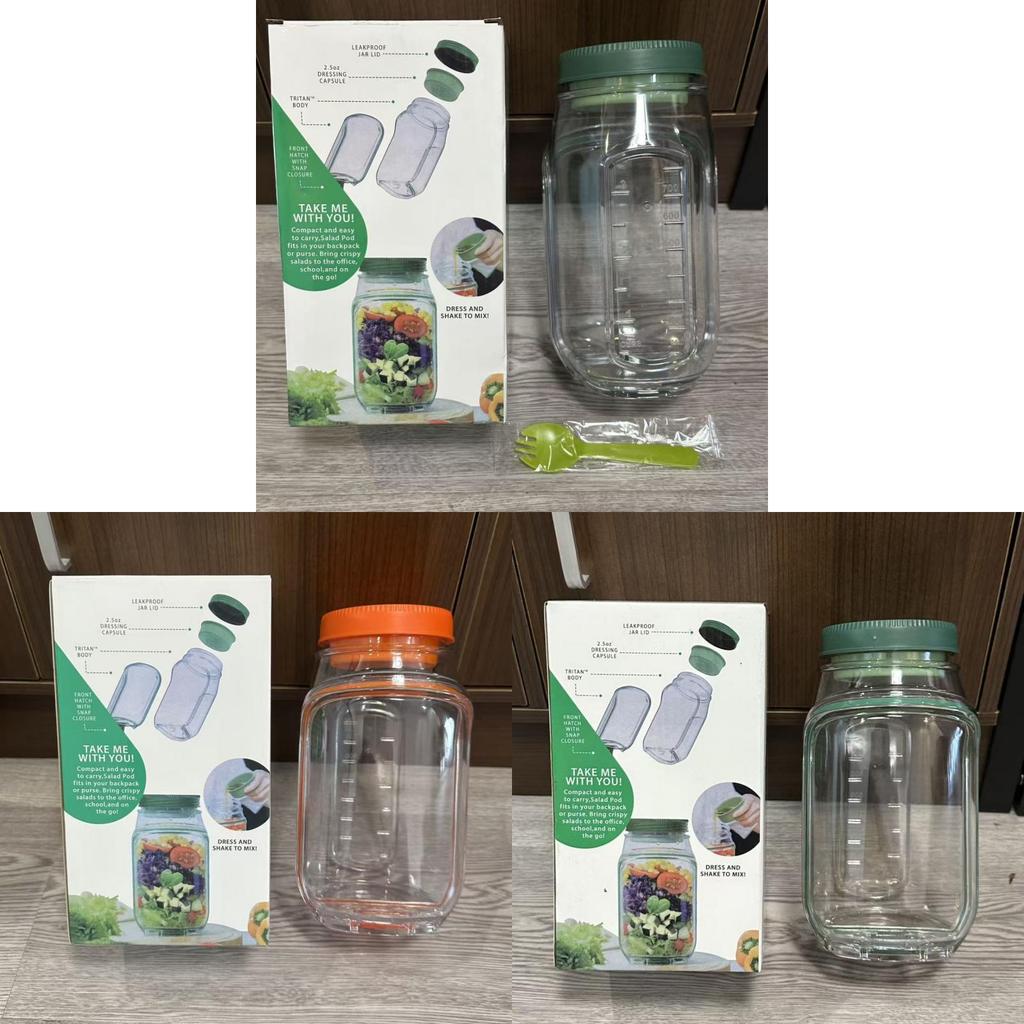 Salat-Pod Plastik-Salatbehälter mit auslaufsicherem Verschluss für Küche und Zuhause