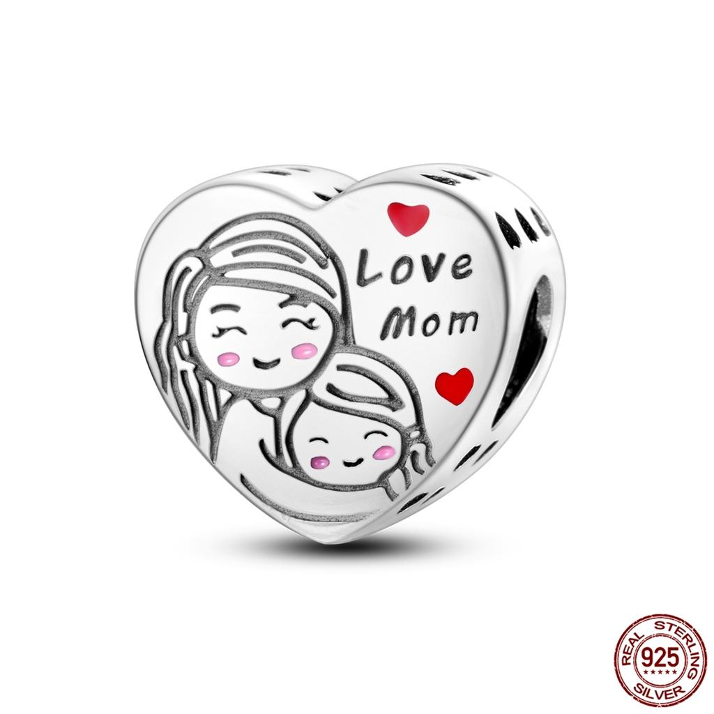 New In MotherS Day Copper Charm Mom Mother Family Charm Bead Fits Genuine Bracelets DoItYourself Woman Jewellery Gifts