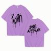 Korn Music Concert Rock Band World Tour Pure Cotton T-shirt Personalized Street Versatile 2025 Summer Fashion T-shirt
