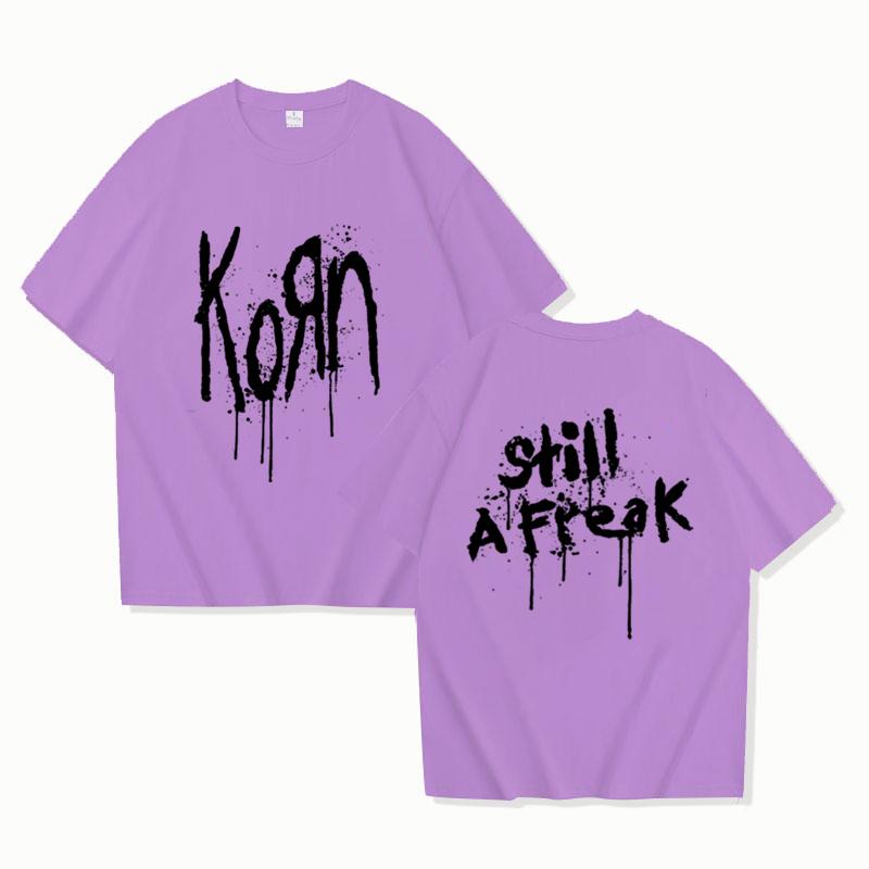 Korn Music Concert Rock Band World Tour Pure Cotton T-shirt Personalized Street Versatile 2025 Summer Fashion T-shirt