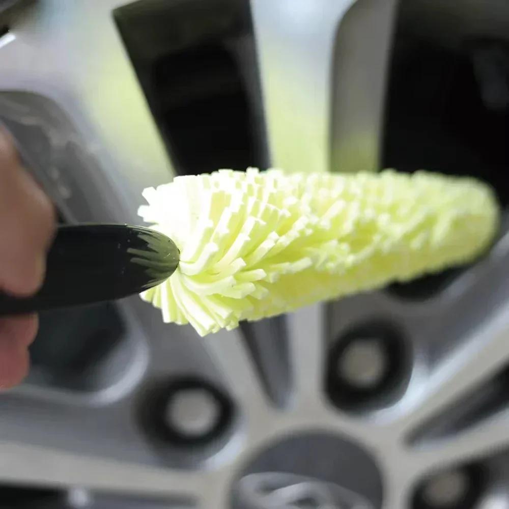 Autoradbürste, Flexible Reifenfelgenreiniger, Weiche Borsten Detailbürste für Autoräder, Felgen, Motorrad, Fahrrad Reinigungszubehör