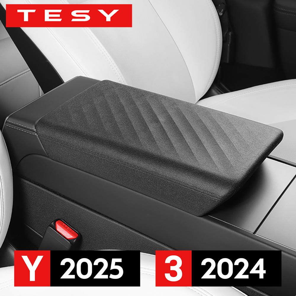 For Tesla Model 3 Highland 2024 TPE Soft Case Car Center Console Arm Rest Lid Auto Central Armrest Box Pad Cover Accessories