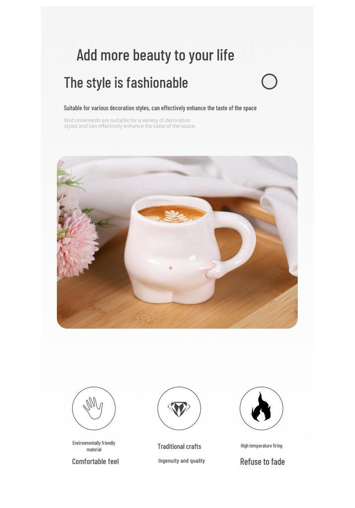 Creative Ceramic Squeeze Belly Coffee Mug