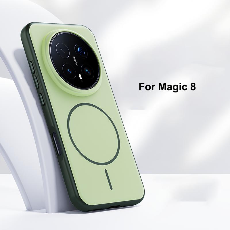 Pro Honor Magic 8 a Magic 8 Pro Pouzdro Magsafe Matný Povrch Dotyku Baby Skin Odolné Proti Otiskům Prstů Pevný Hybridní Kryt