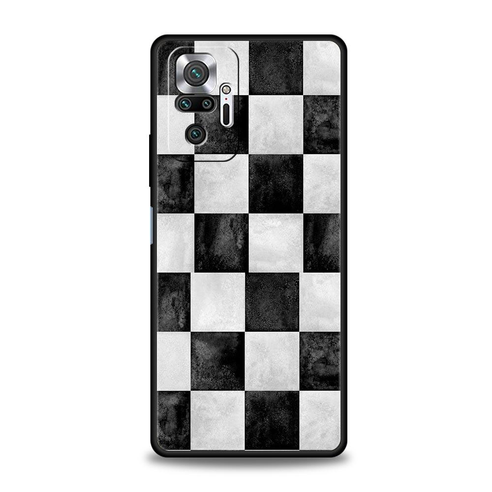 Checkerboard checked chess board Phone Case For Xiaomi Redmi Note 14 13 12 5G 11 10 Pro Plus 4G 9S 9 14C 13C 12C 10C 9C 9A Cover