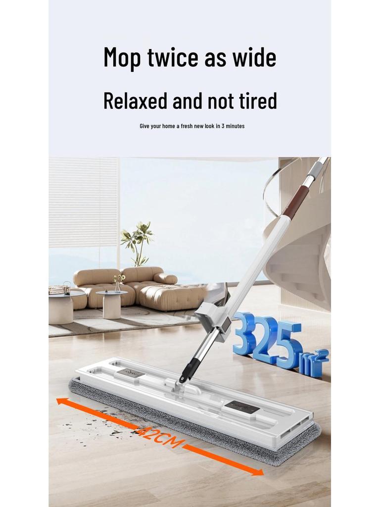 2025 Płaski mop bezdotykowy - Bezwysiłkowe rozwiązanie do czyszczenia na mokro i na sucho