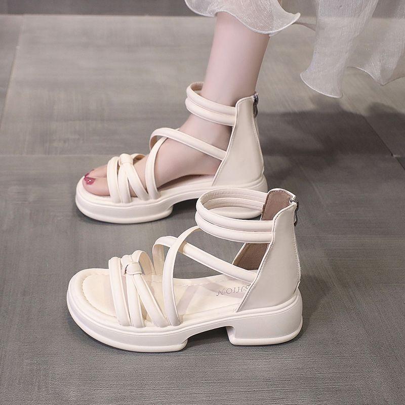 

Women s Roman Sandals, Flat, Non-slip, Suitable for Summer, Perfect for Outdoor Wear, Beach, Versatile Black Openwork Sandals 40 бежевий