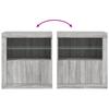 Sideboard with LED Lights Grey Sonoma 60.5 x 37 x 67 cm