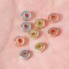 100pcs/Lot CCB Beads KC Gold Sliver Plated Round Flat Wheel Beads Loose Spacers Beads For Jewelry Making DIY Bracelet Necklace