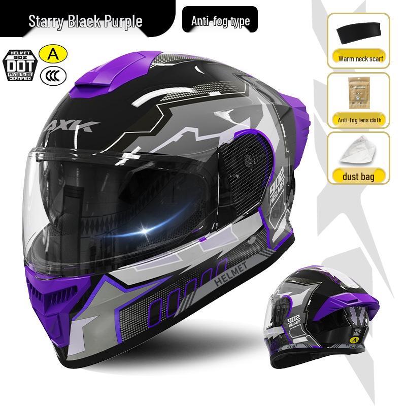 Certified Full Face Motorcycle Helmet for Men & Women, Warm, All-Season, for Electric Vehicles and Winter Riding