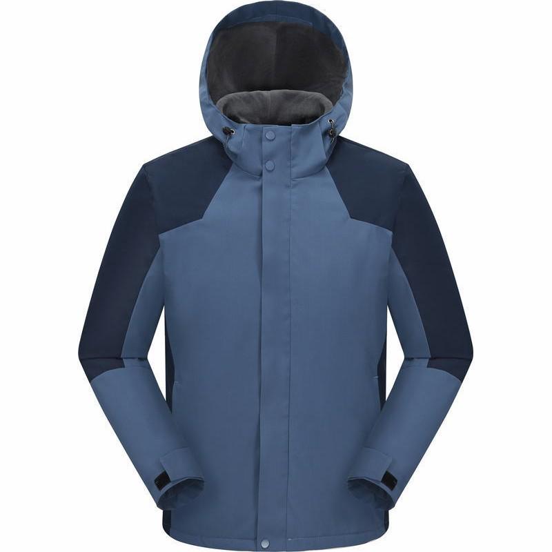 Unisex Waterproof Thick Hooded Jacket for Spring & Autumn - Customizable Mountaineering Apparel with Logo Printing.