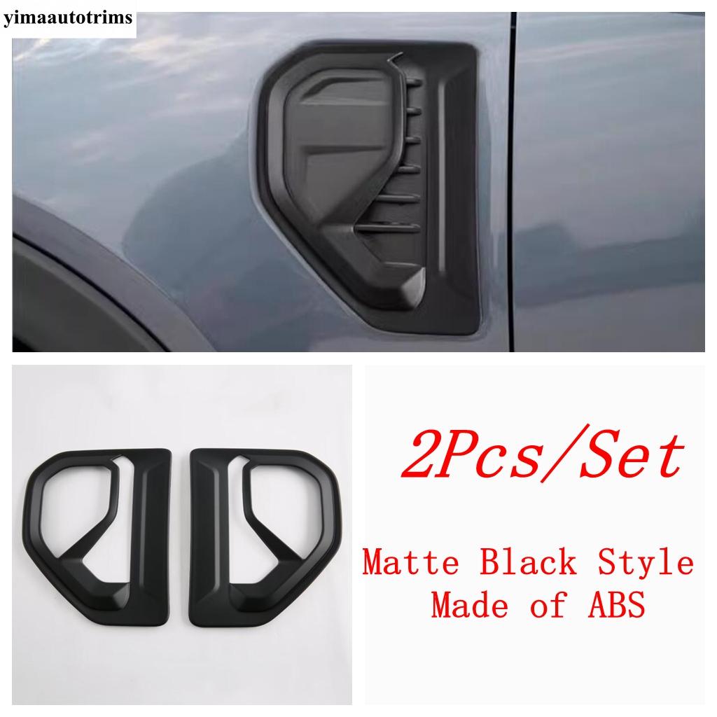 

Front Side Body Air Vent Fender Guards Grille Frame Panel Cover Trim Black / Carbon Fiber Accessories For Ford Ranger 2024 Matte Black Style