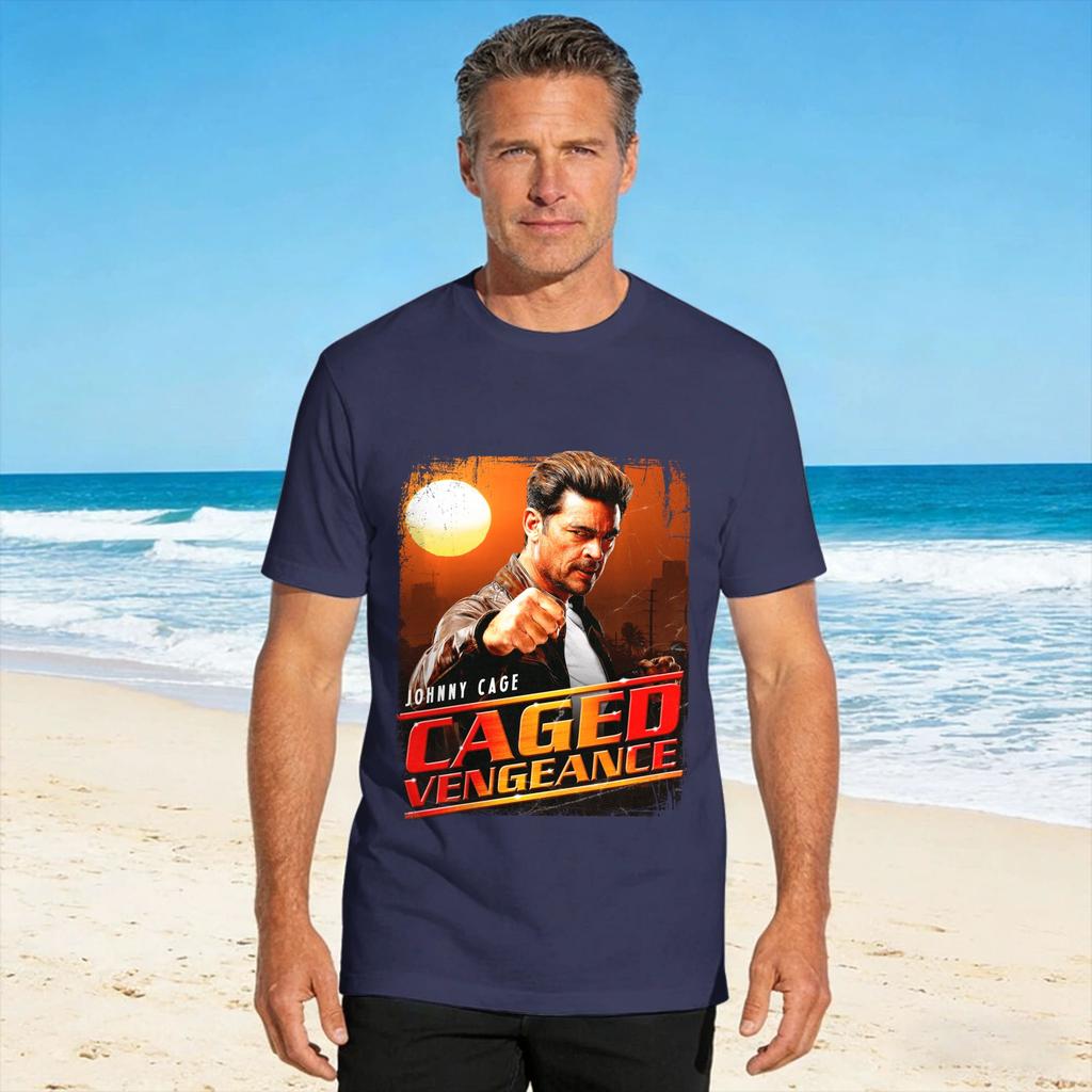 Johnny Cage Caged Vengeance Perforunisexce Tshirt Summer 100 Cotton Tshirts For Unisex Casual Tee Shirt Short Sleeve Awesome Tees