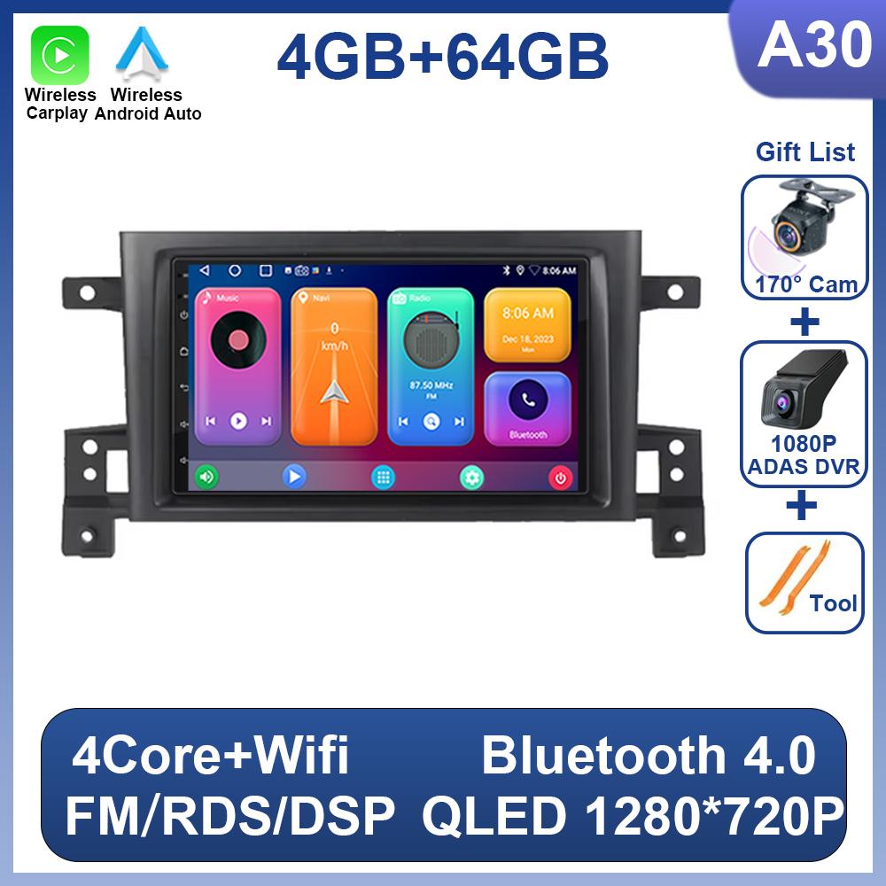 Car Radio Android 14 For Suzuki Grand Vitara 3 2005-2010 2011-2015 Car Radio Multimedia Player GPS Carplay Androidauto WIFI 2din