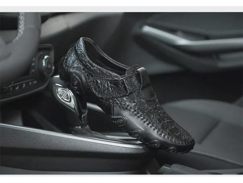 Men's Casual Leather Slip-On Driving Shoes - Breathable, Soft-Soled, All-Match Style, Large Size (Model 8899)