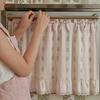Oven Skirt with 7 Ribbon Ties Mushroom Flower Pumpkin Pattern Farmhouse Kitchen Decorative Cabinet Dishwasher Appliance Oven Curtain
