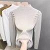 Knitted Primer Button Pullover Autumn and Winter Knitted Sweater Semi-turtleneck Top Sweater Slim Temperament New