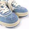 Pristine GUCCI Low Cut Sneakers Reweb GG Denim Leather Indigo Women 35 838831 Used