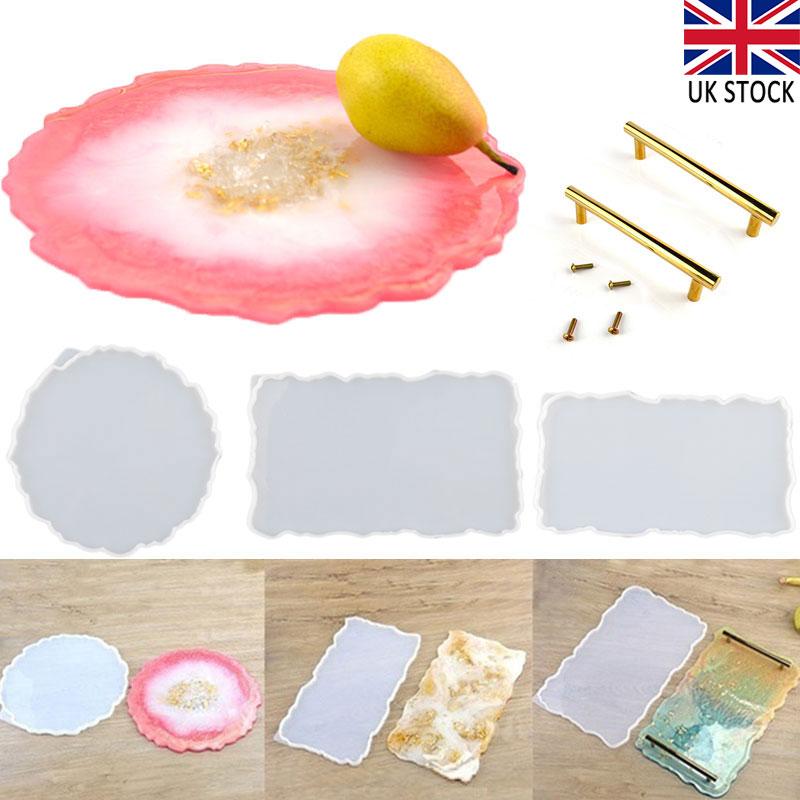 

Прозрачный фруктовый лоток Подставка Силиконовая форма Эпоксидная смола Ручное изготовление + 2 ручки