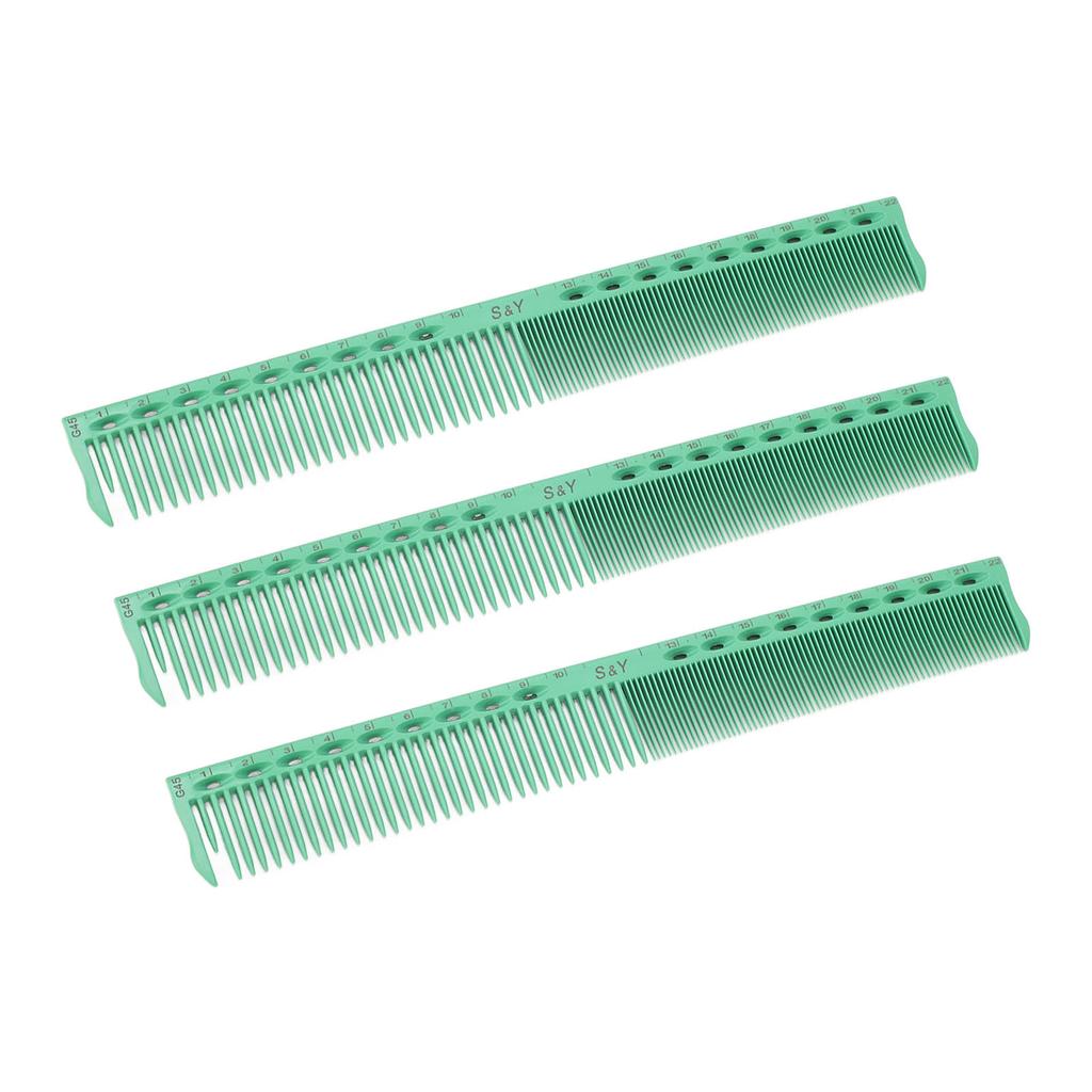 3pcs Professional Hair Styling Comb with Scale Fine Wide Tooth Heat Resistant Hair Cutting Comb