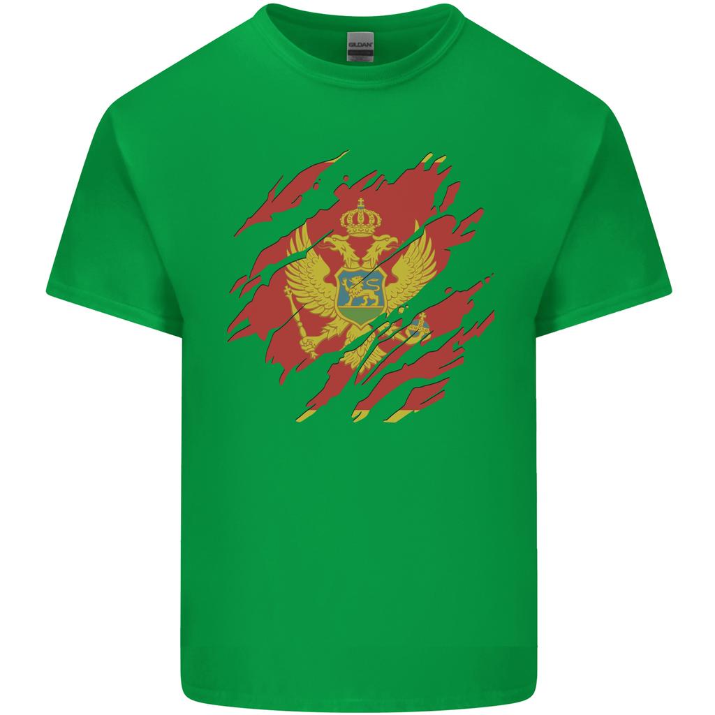 Torn Montenegro Flag Montenegrin Day Football Unisexs Light Cotton TShirt
