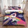3pcs Space Rocket Soft Comfortable Bedding Set, For Bedroom, Guest Room And Dorm, All - Season Use, High-Definition Printing102