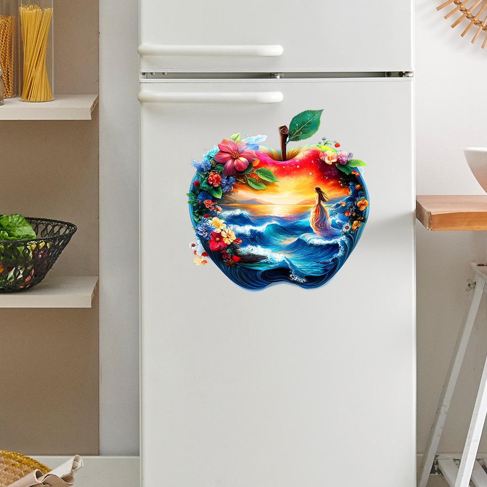 Kreative 3D Apfel Unterwasserwelt Schönheit Rücken Schlafzimmer Wohnzimmer Heimverschönerung Dekoration Wandaufkleber