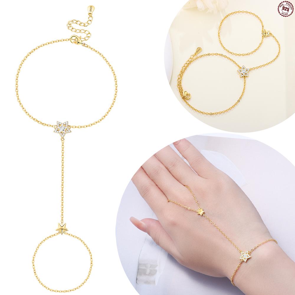 Original Kupfer Exquisites Glänzendes Armband Stern Sonne Gold Ineinandergreifendes Armband Accessoire Jubiläum Valentinstagsgeschenk Schmuck