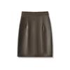Elegant PU Leather Hip-Hugging Skirt: Retro, Slimming, Built-In Padding, Slit Midi Design for Women - Autumn/Winter